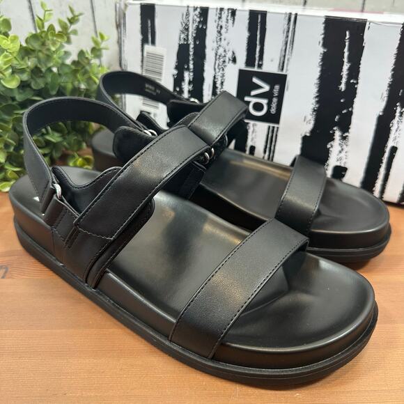 DV by Dolce Vita Women's Argyle Strap Sandals Black Size 6 - Picture 2 of 8